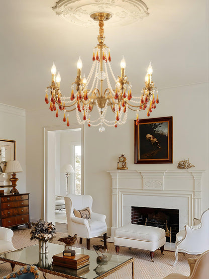 Aureate Amber Crystal Chandelier