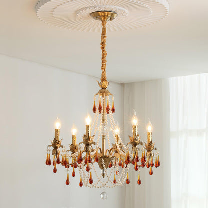 Aureate Amber Crystal Chandelier