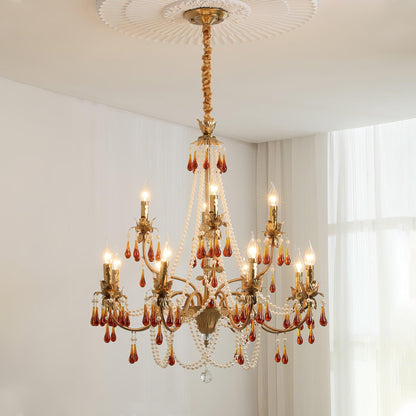 Aureate Amber Crystal Chandelier