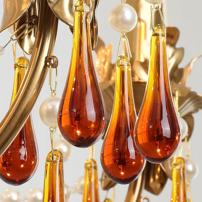 Aureate Amber Crystal Chandelier