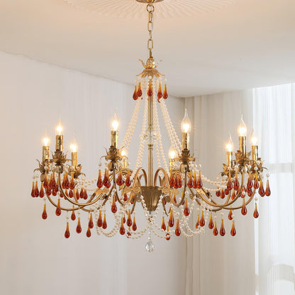 Aureate Amber Crystal Chandelier