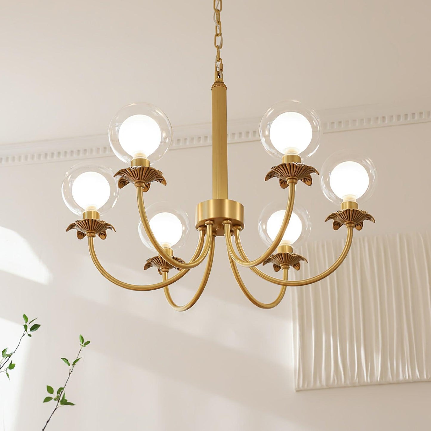 Aureate Radiance Glass Chandelier