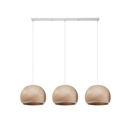 Aurora Whorl Wood Pendant Lamp