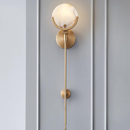 Ava Brass Alabaster Wall Lamp