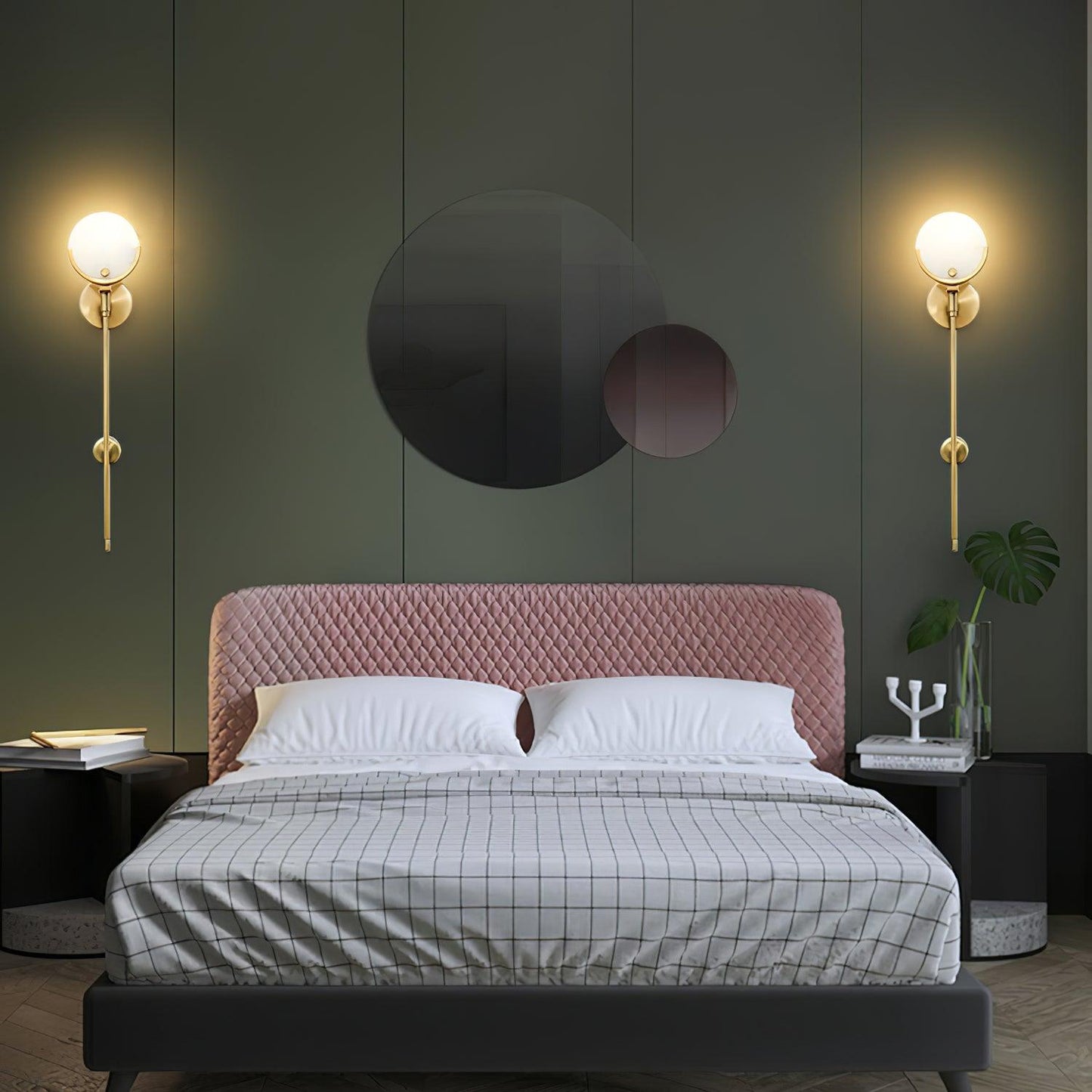 Ava Brass Alabaster Wall Lamp