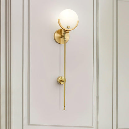 Ava Brass Alabaster Wall Lamp