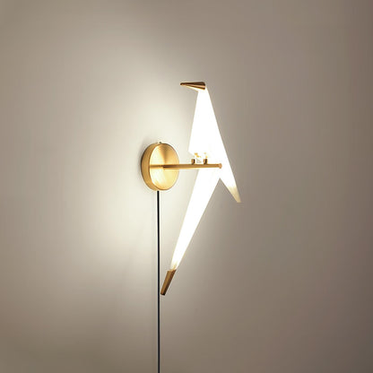 Paper Crane Plug-In Wall Lamp