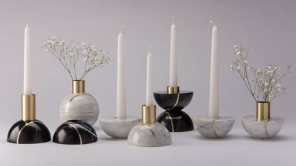 Axis Sphere Marble Candle Holder