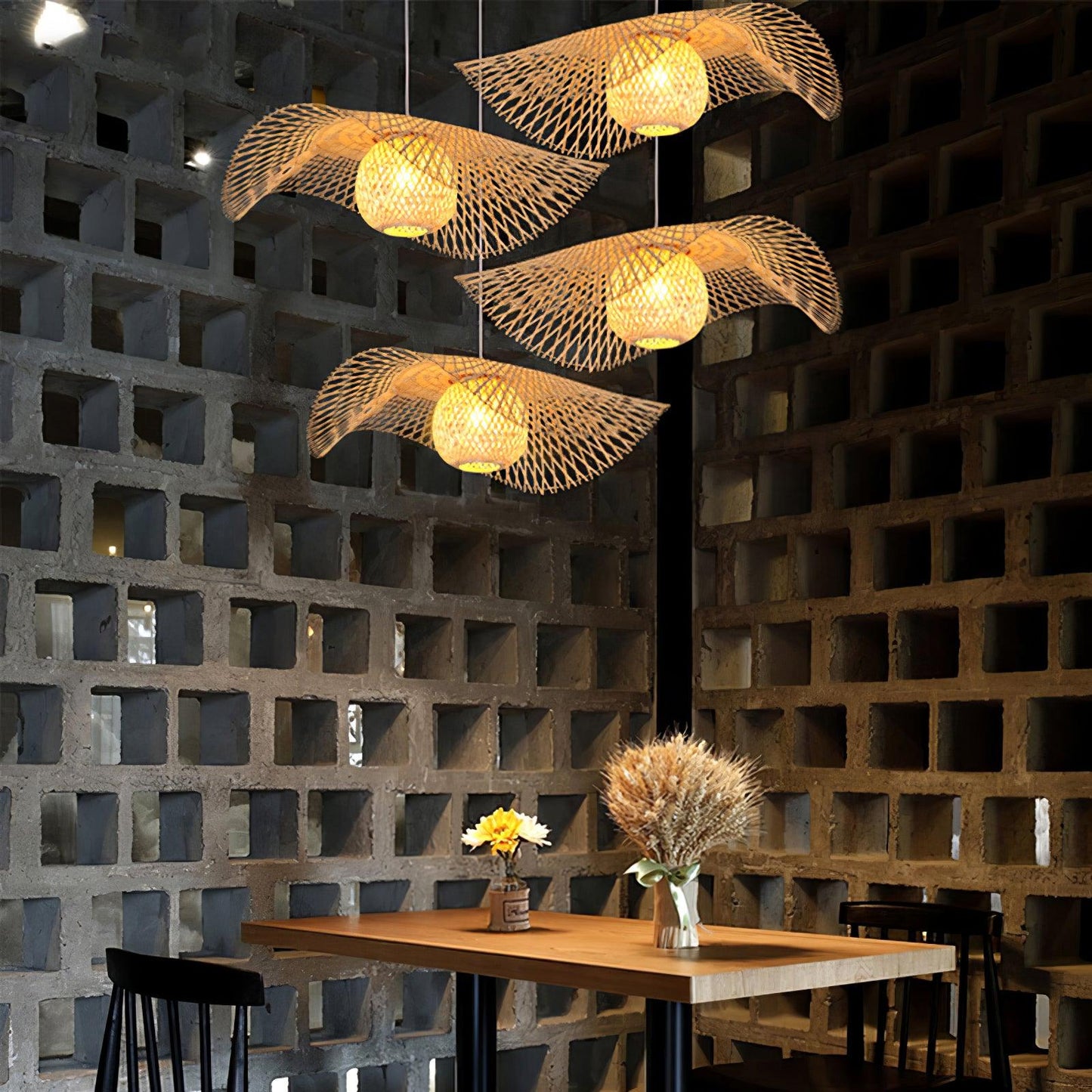 Bamboo Frame Pendant Lamp