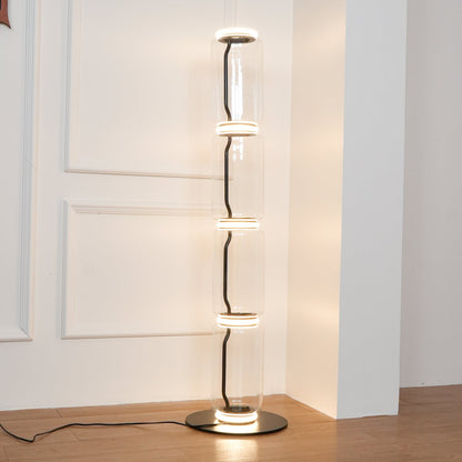 Bamboo Glass Floor Lamp