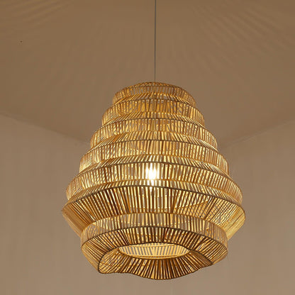 Bamboo Spiral Pendant Lamp