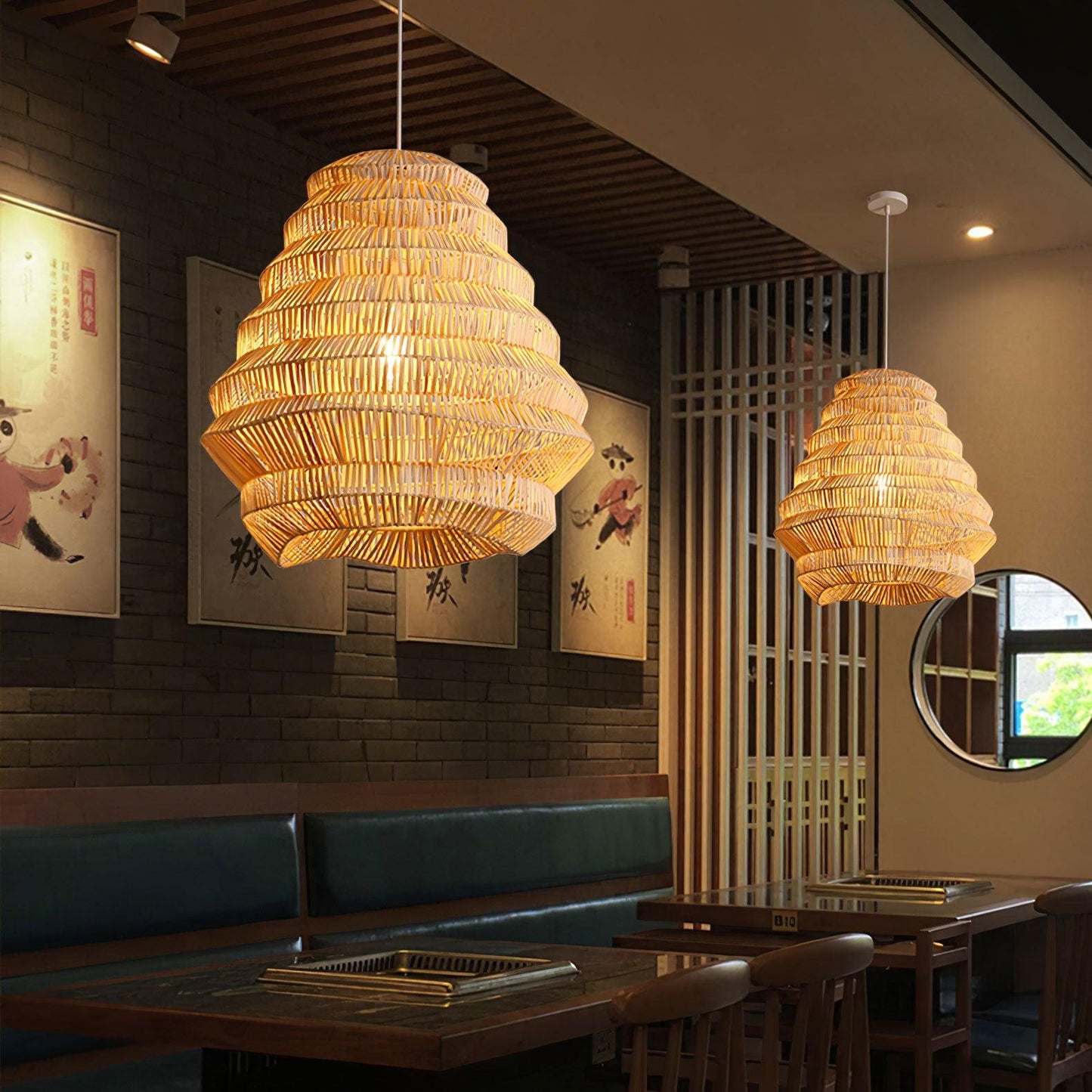 Bamboo Spiral Pendant Lamp