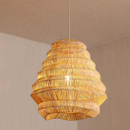 Bamboo Spiral Pendant Lamp