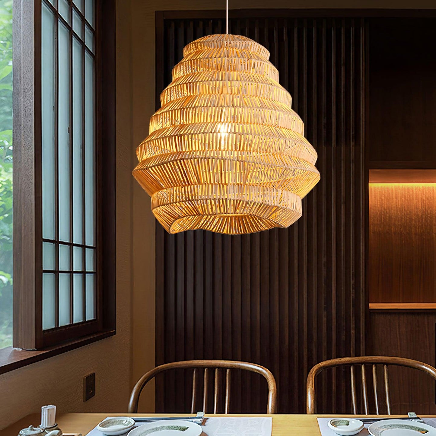 Bamboo Spiral Pendant Lamp