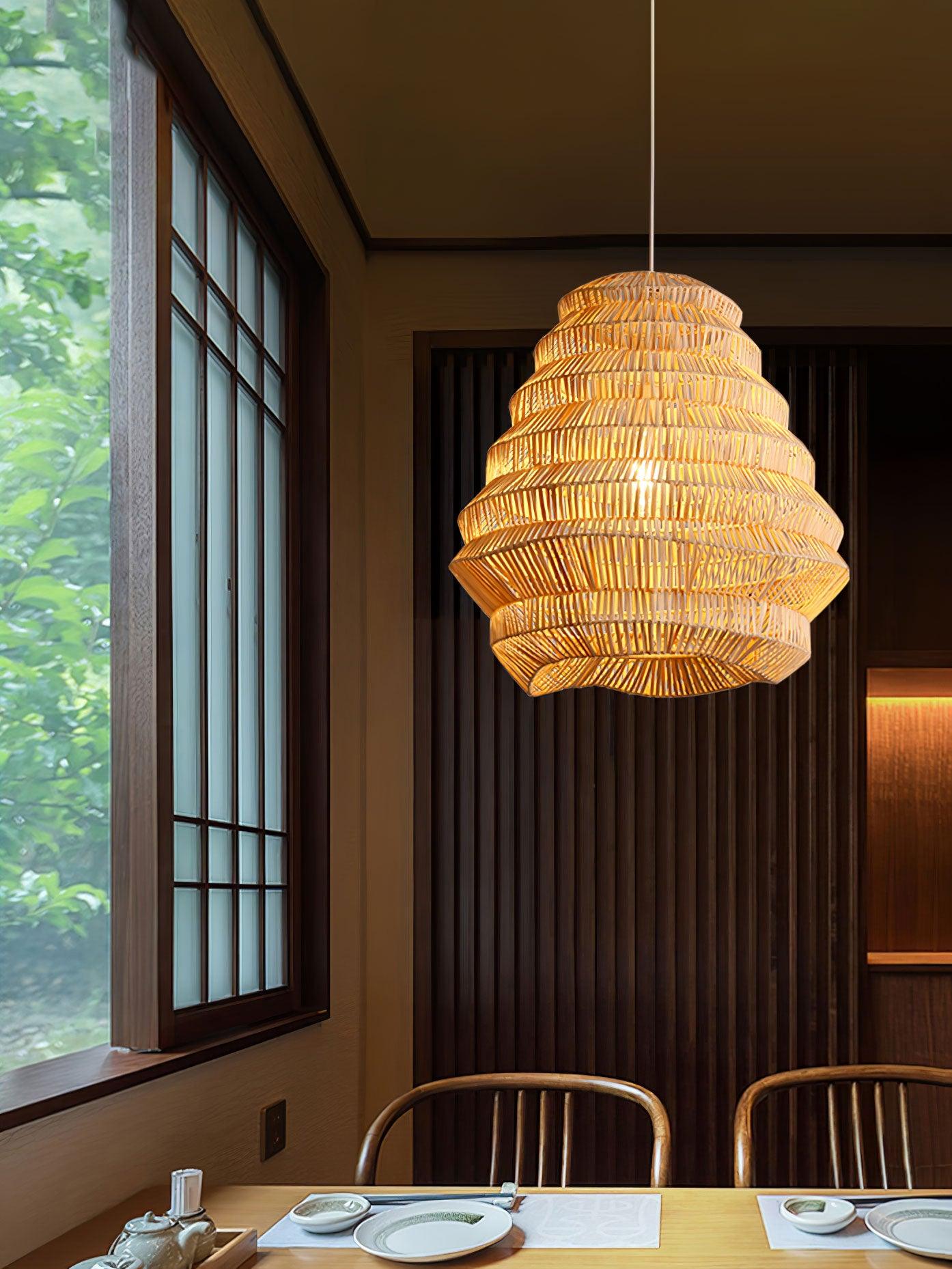 Bamboo Spiral Pendant Lamp