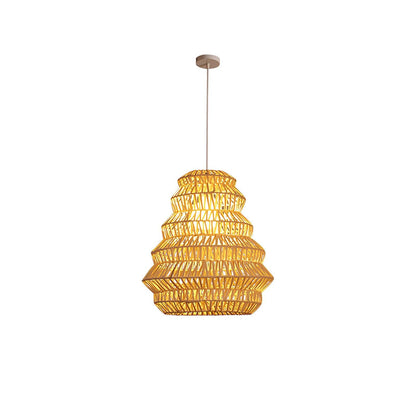 Bamboo Spiral Pendant Lamp