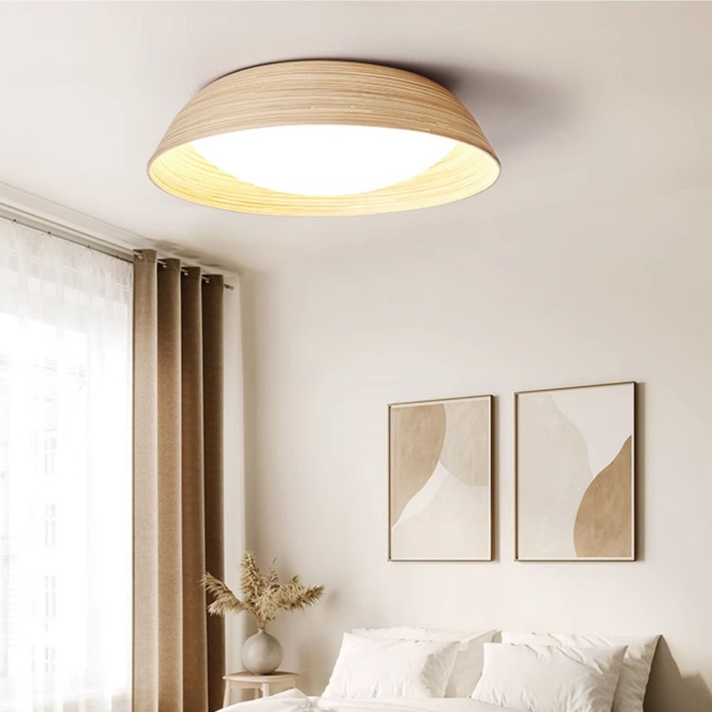Bamboo Textured Ceiling Lamp