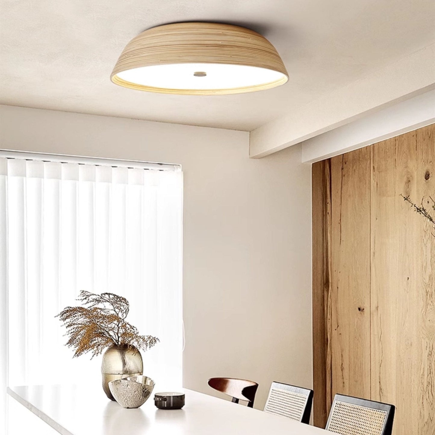 Bamboo Textured Ceiling Lamp