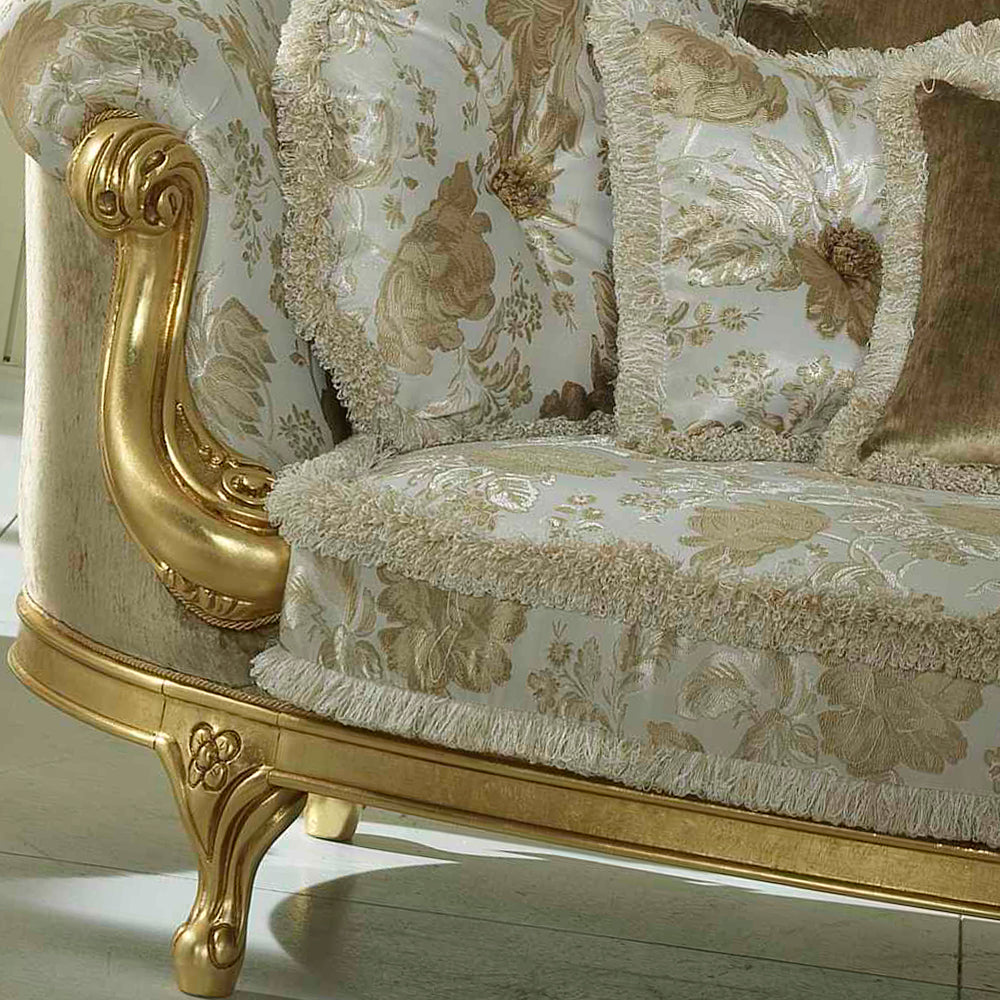 Baroque Style Italian Gold Leaf 2 Seater Sofa