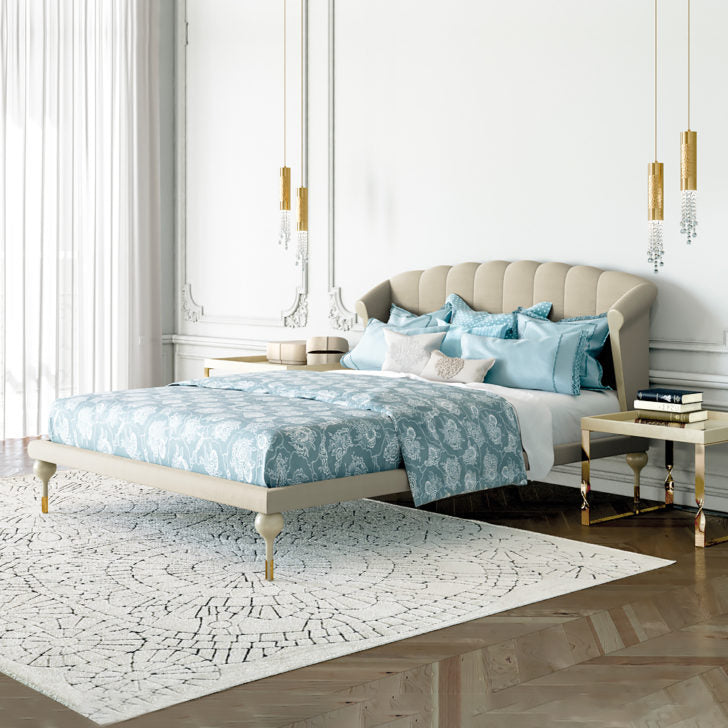 Modern Taupe Luxury Upholstered Bed