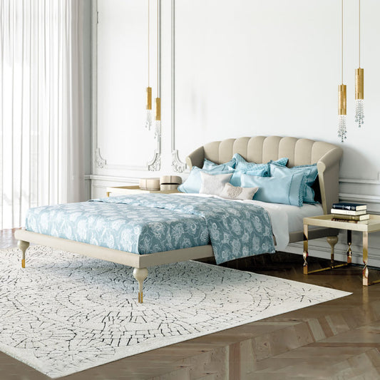 Modern Taupe Luxury Upholstered Bed