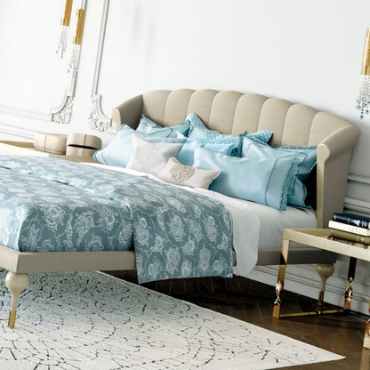 Modern Taupe Luxury Upholstered Bed