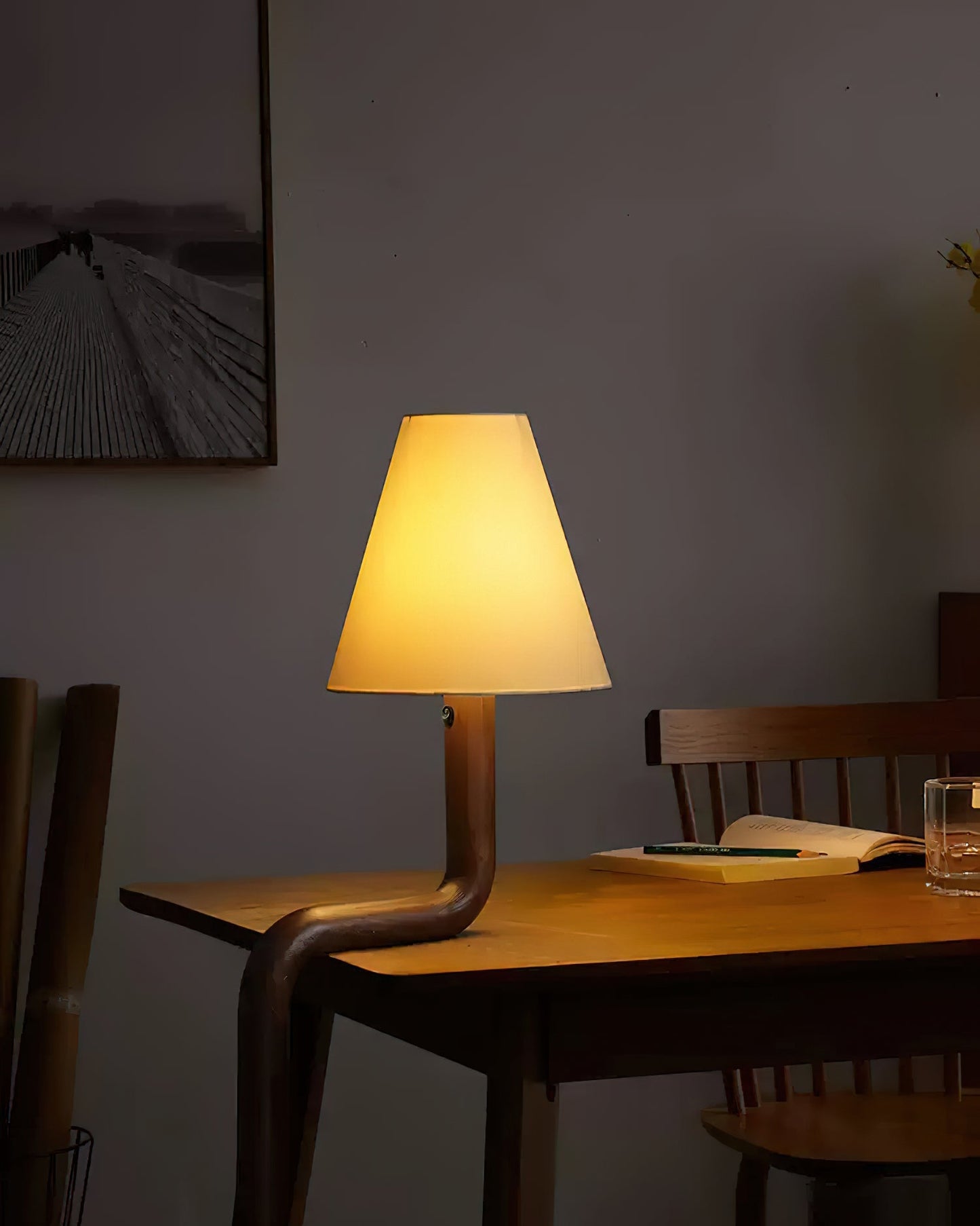 Bend Wood Table Lamp