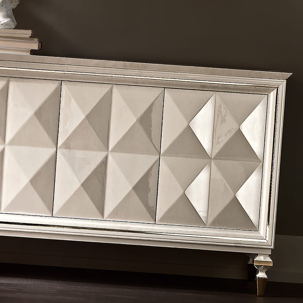 Italian Diamond Design Mother of Pearl Sideboard