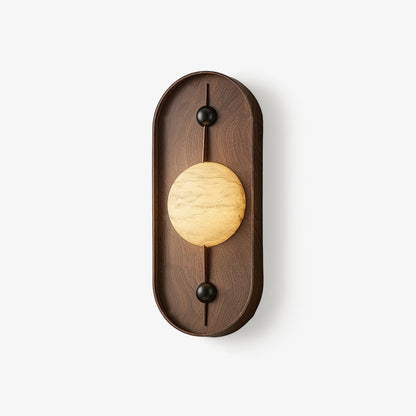 Bezel Alabaster Plug-in Wall Lamp