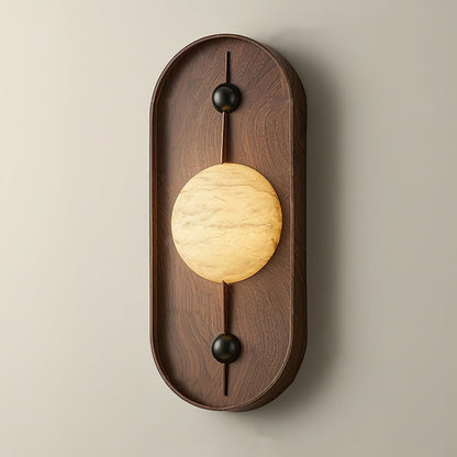 Bezel Alabaster Plug-in Wall Lamp
