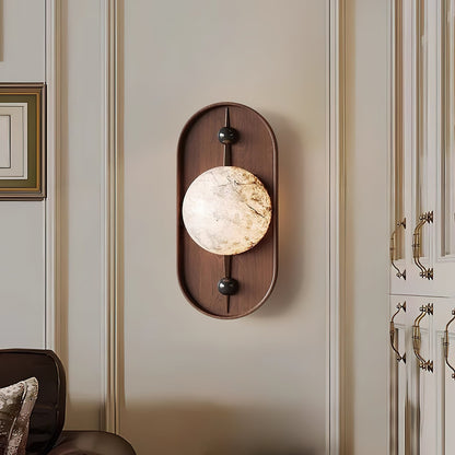 Bezel Alabaster Plug-in Wall Lamp