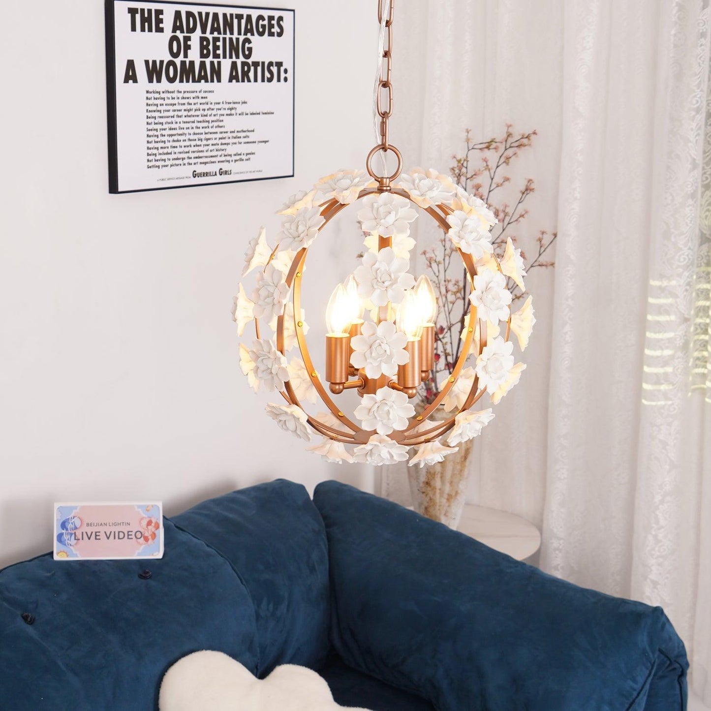 Bianca Floral Orb Chandelier