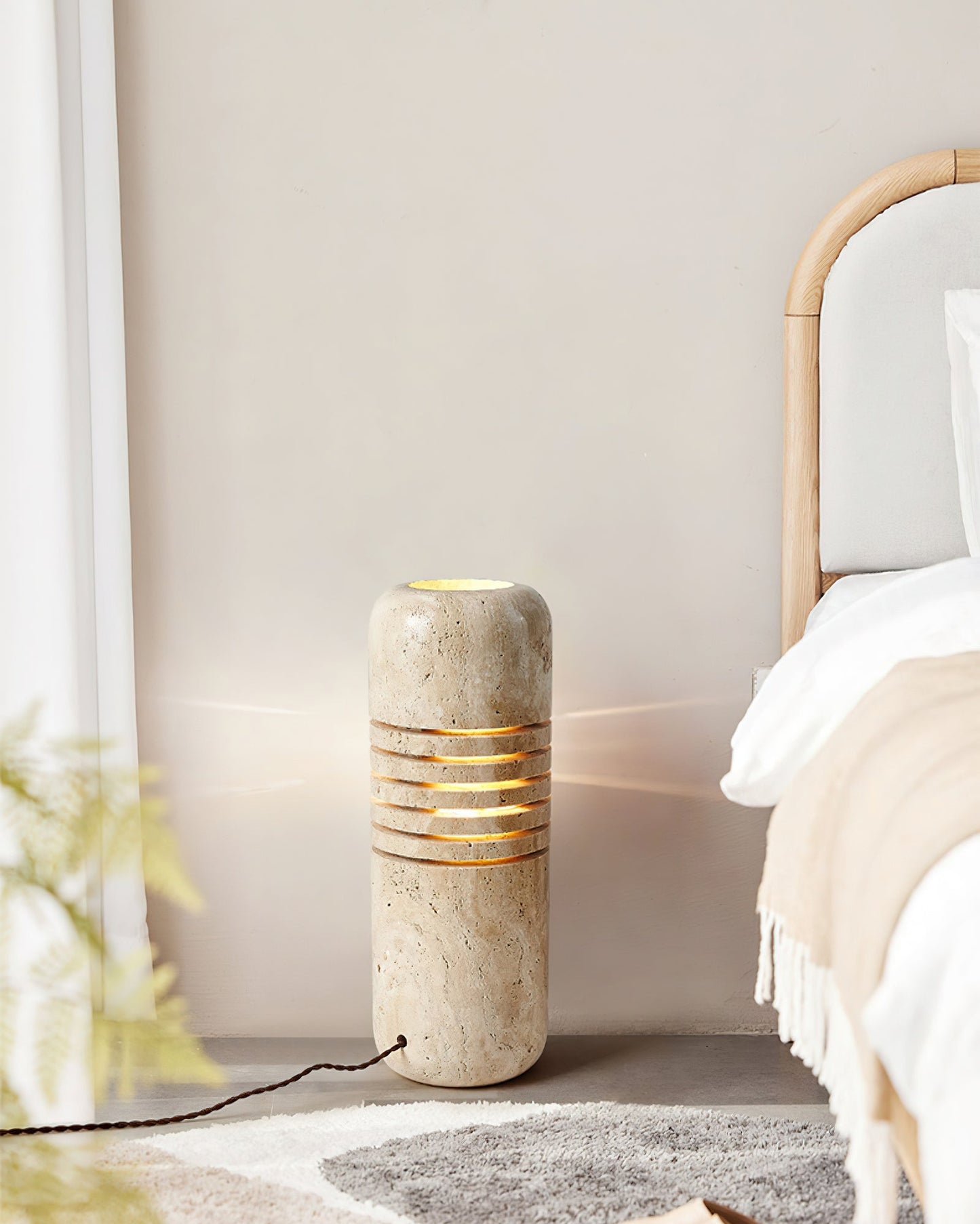 Big Stone Bucket Floor Lamp