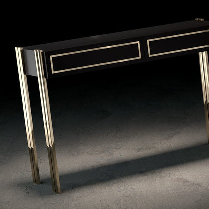 Black And Gold Art Deco Inspired Designer Console