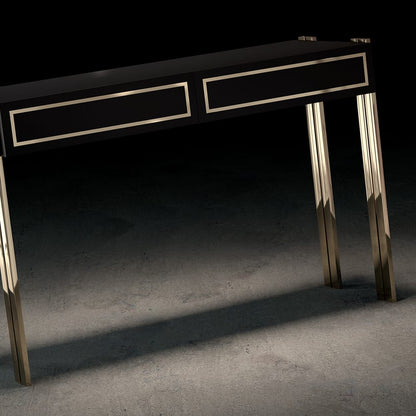 Black And Gold Art Deco Inspired Designer Console