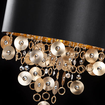 Crystal Round Black Chandelier