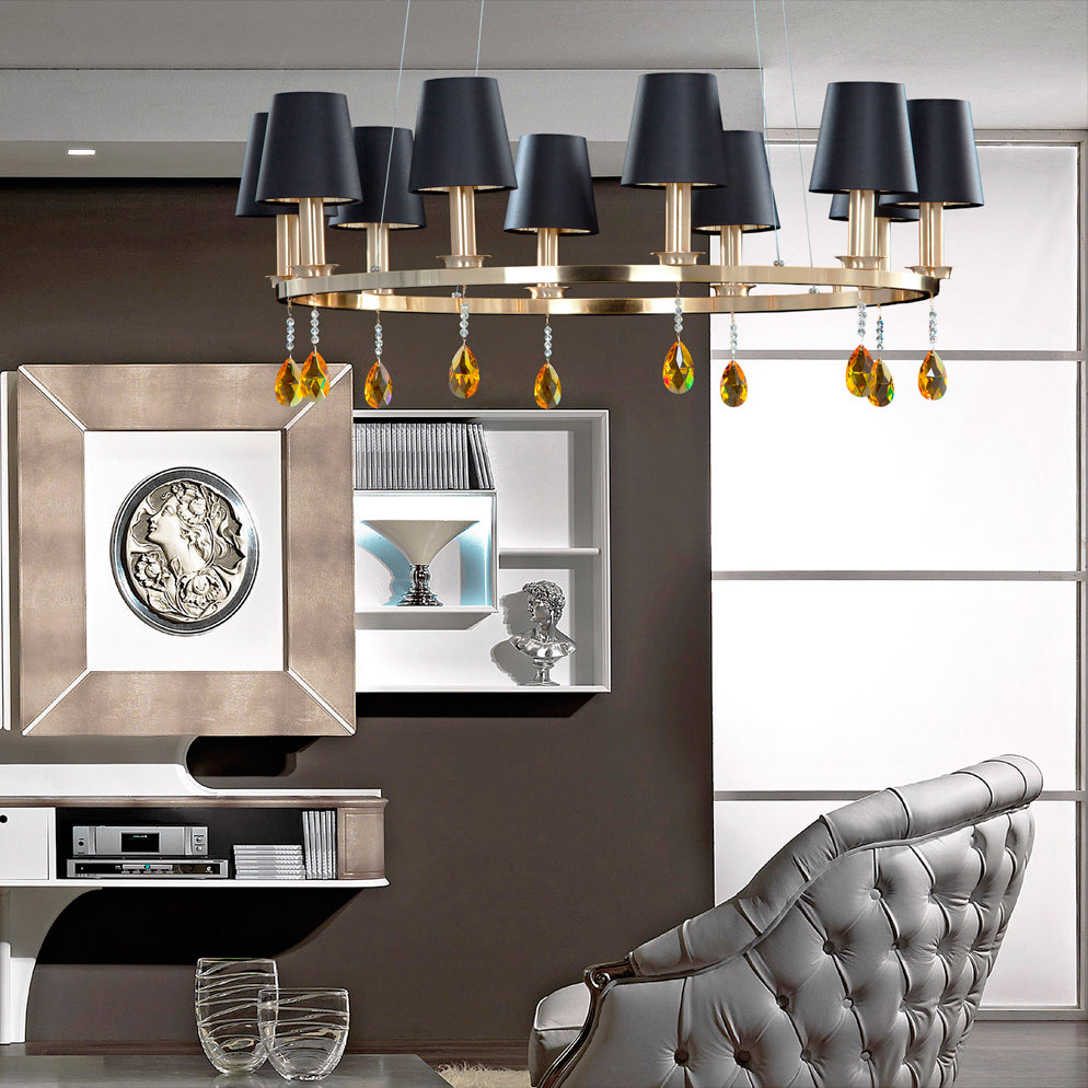 Modern Round Crystal Gold Chandelier