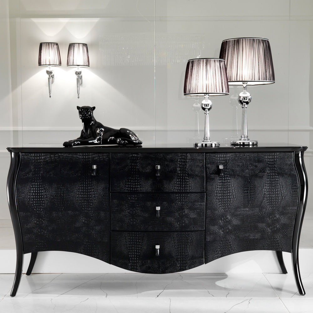 Black Lacquered Designer Cabinet