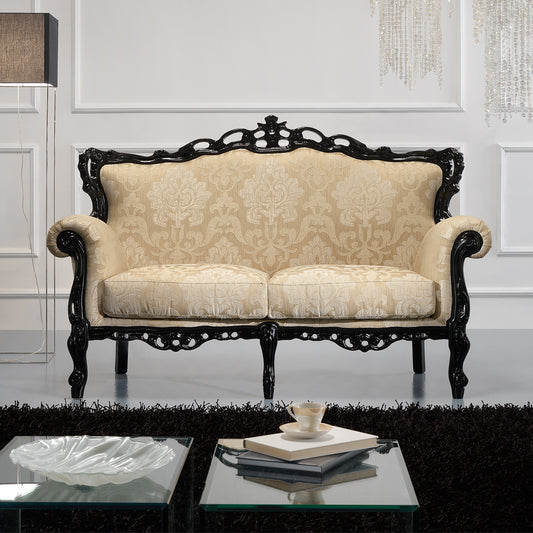 Black Lacquered Louis XV Style Day Sofa