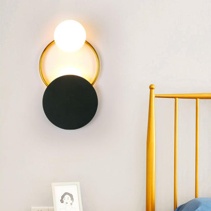 Black Circular Rings Wall Lamp