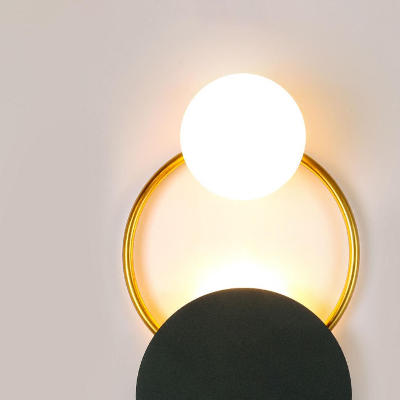 Black Circular Rings Wall Lamp