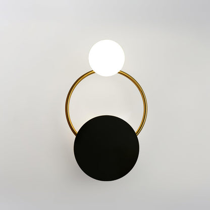 Black Circular Rings Wall Lamp