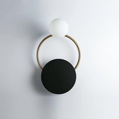 Black Circular Rings Wall Lamp