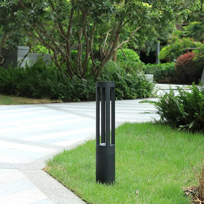 Black Cylindrical Garden Outdoor Light