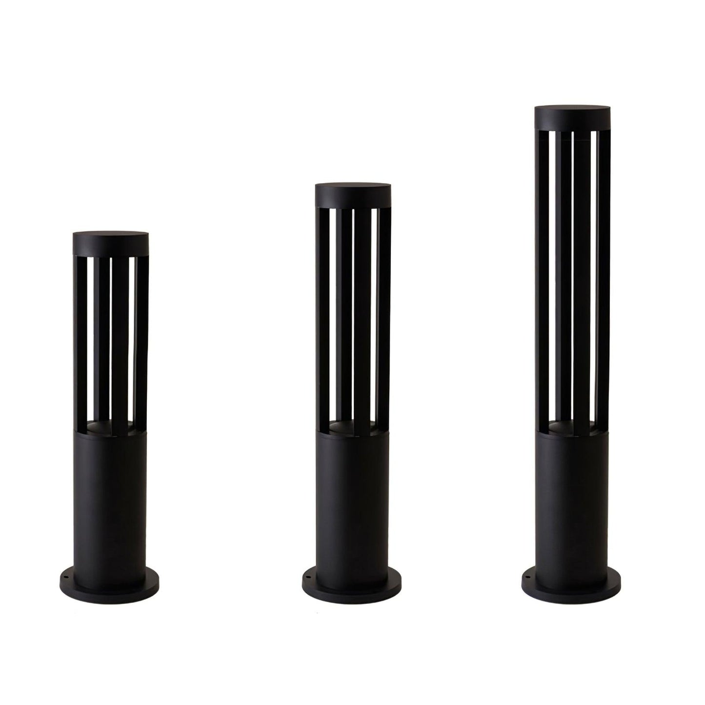 Black Cylindrical Garden Outdoor Light