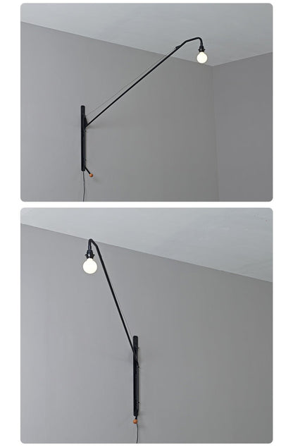Black Long Arm Wall Lamp