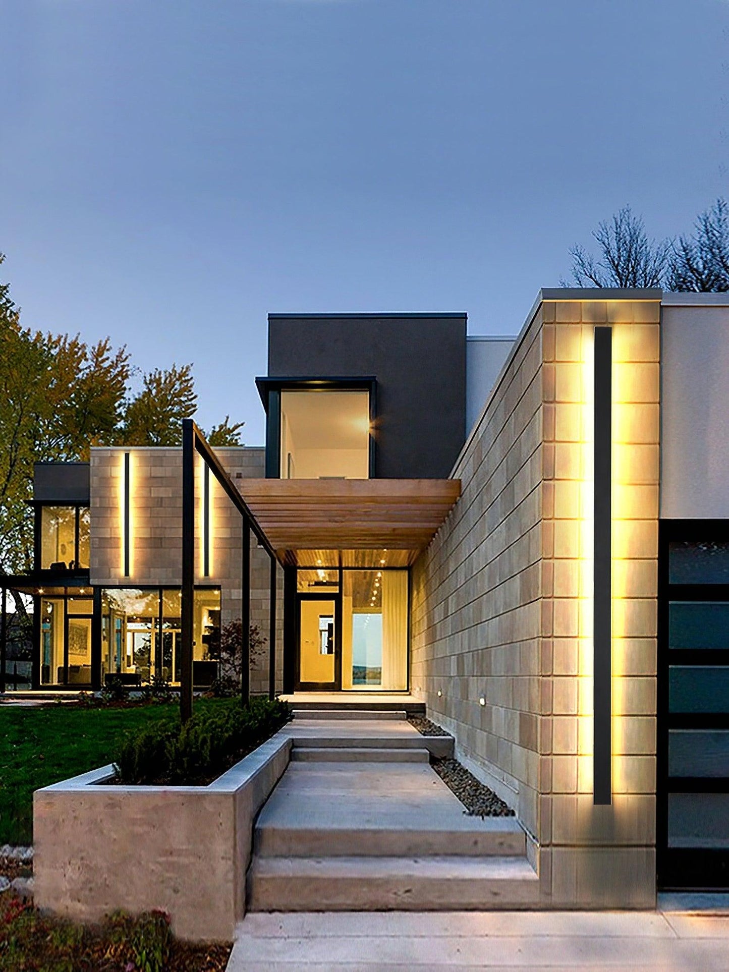 Long Strip Solar Garden light Outdoor Sconce