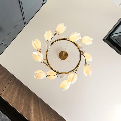 Porcelain Magnolia Gasolier Chandelier