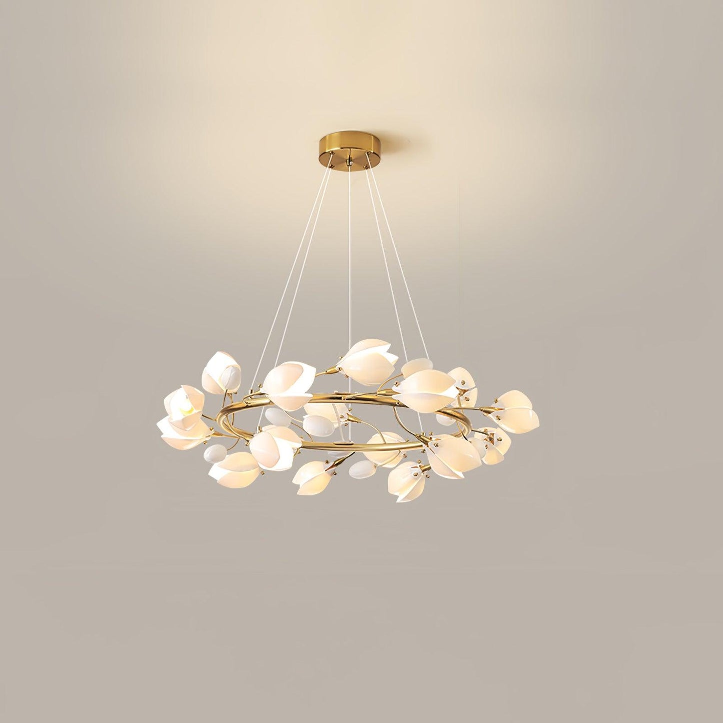 Porcelain Magnolia Gasolier Chandelier