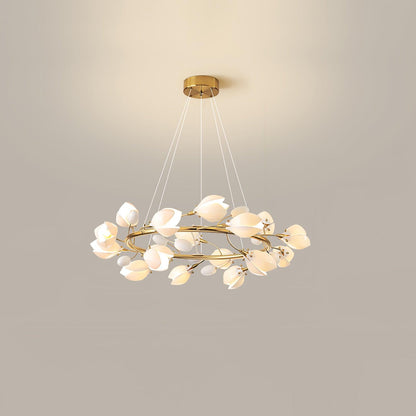 Porcelain Magnolia Gasolier Chandelier